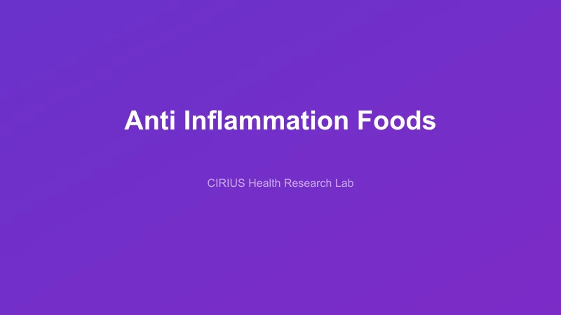 Anti Inflammation Foods