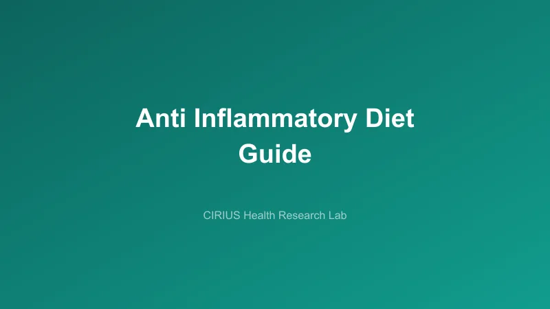 Anti Inflammatory Diet Guide