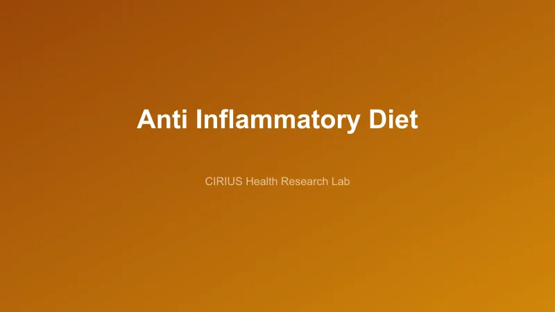 Anti Inflammatory Diet