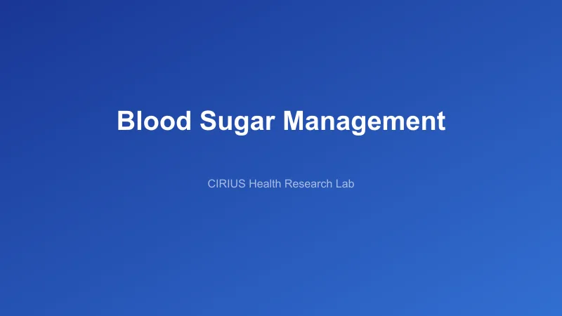 Blood Sugar Management