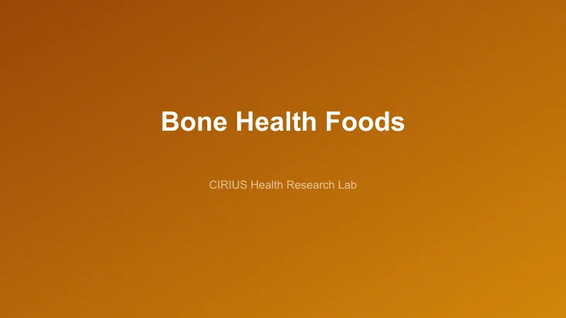 Bone Health Foods