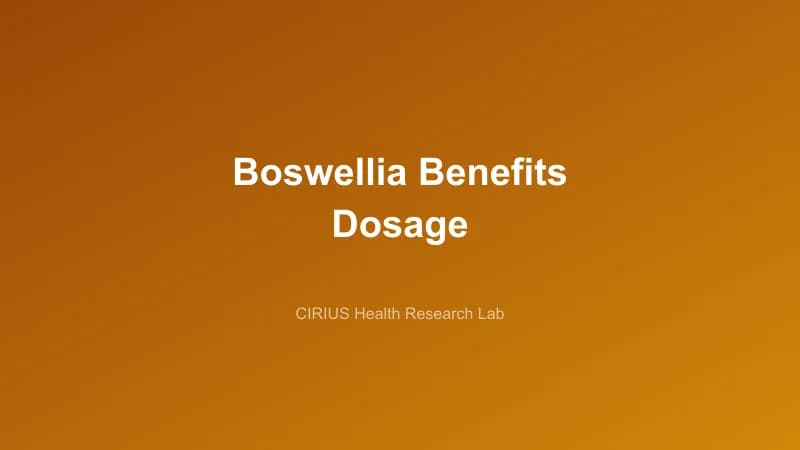 Boswellia Benefits Dosage