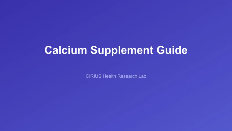 Calcium Supplement Guide