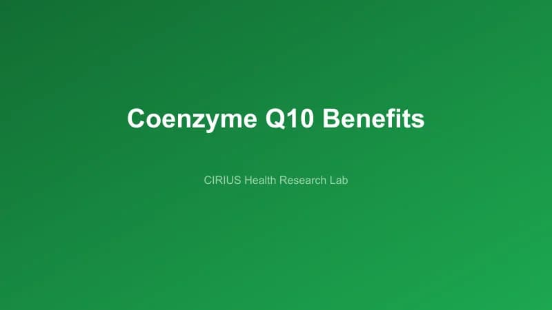 Coenzyme Q10 Benefits