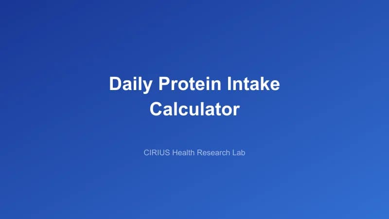Daily Protein Intake Calculator