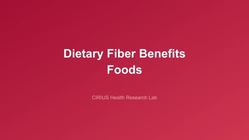 Dietary Fiber Benefits Foods