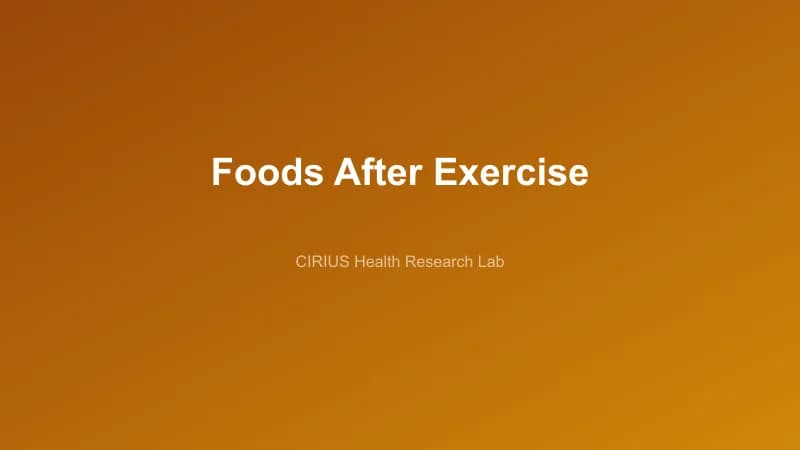 Foods After Exercise