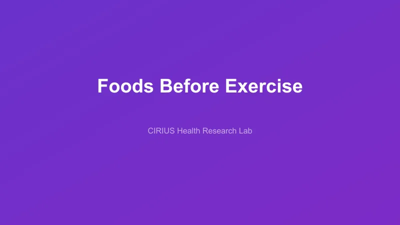 Foods Before Exercise