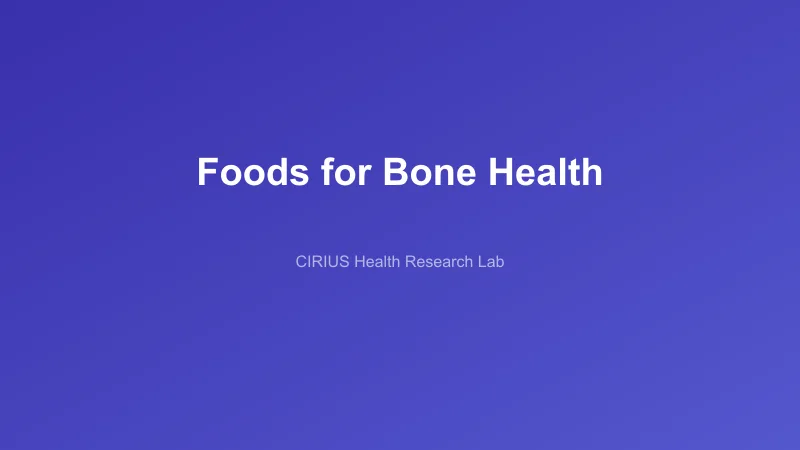 Foods for Bone Health