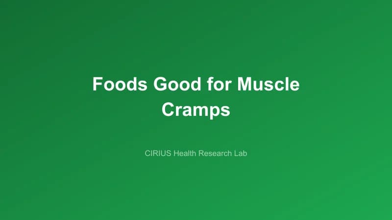 Foods Good for Muscle Cramps
