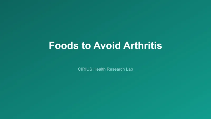 Foods to Avoid Arthritis