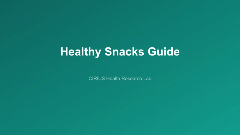 Healthy Snacks Guide