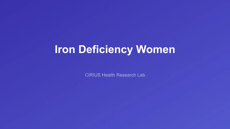 Iron Deficiency Women