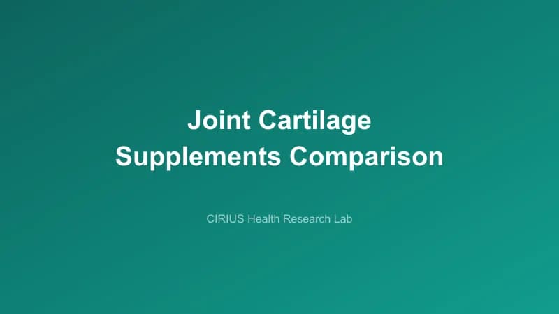 Joint Cartilage Supplements Comparison