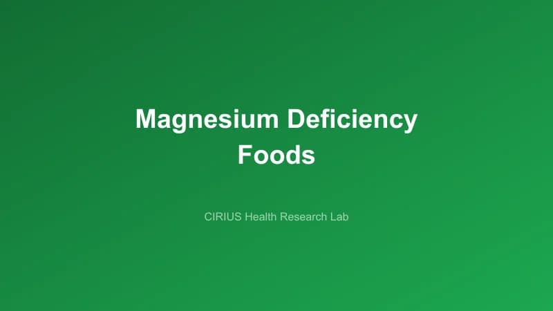 Magnesium Deficiency Foods