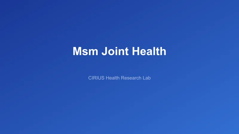 Msm Joint Health