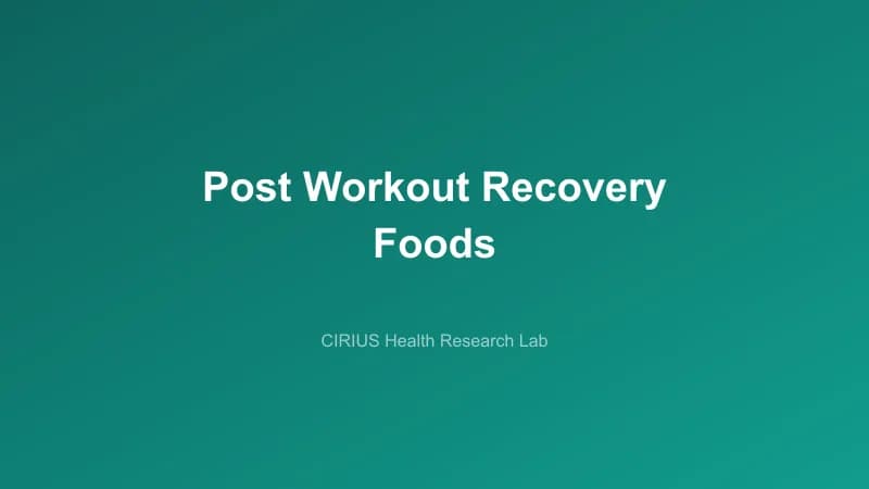 Post Workout Recovery Foods