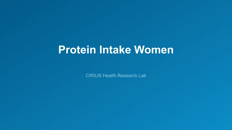 Protein Intake Women