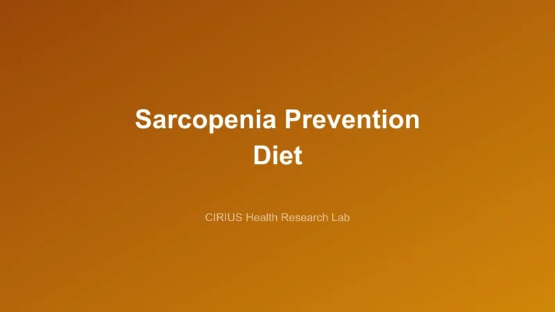 Sarcopenia Prevention Diet