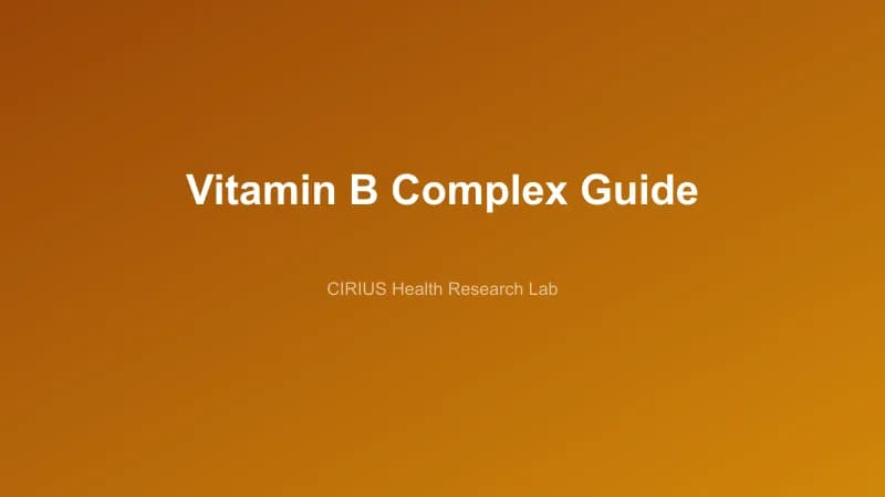 Vitamin B Complex Guide