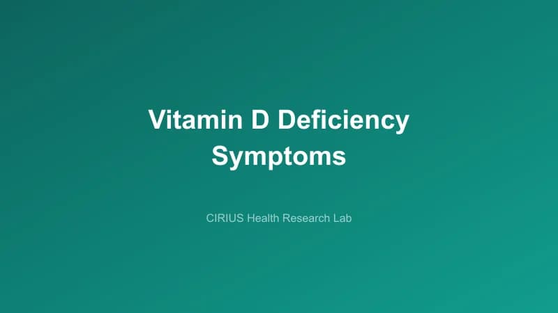 Vitamin D Deficiency Symptoms