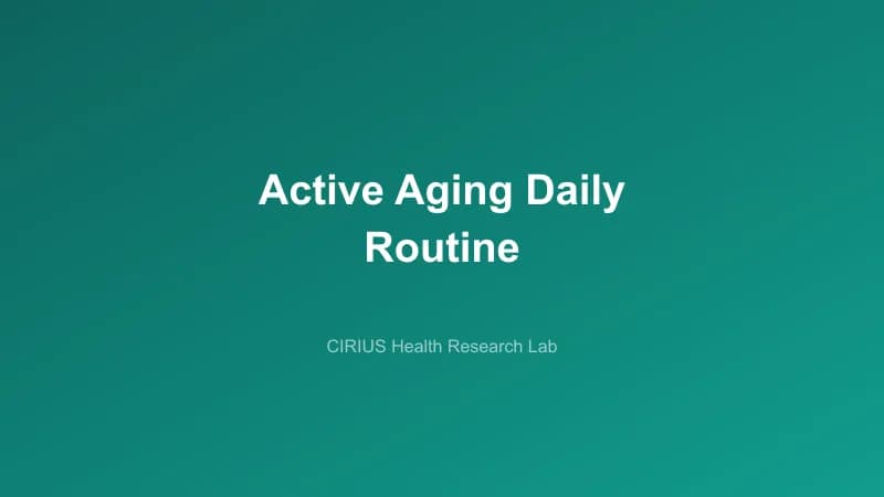 Active Aging Daily Routine