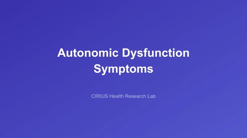 Autonomic Dysfunction Symptoms