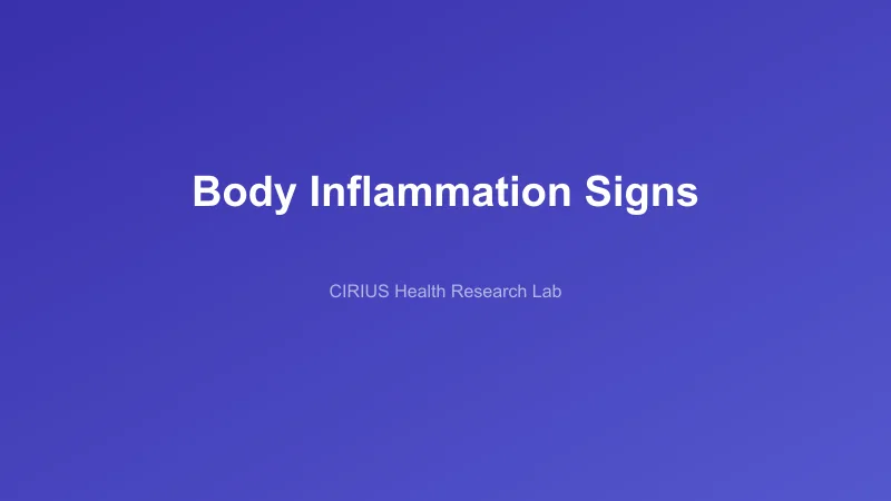 Body Inflammation Signs