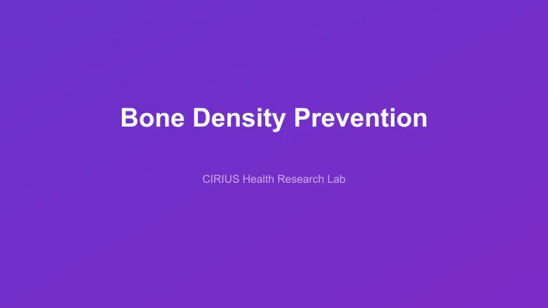 Bone Density Prevention