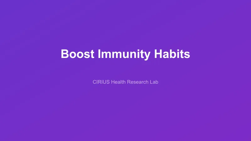 Boost Immunity Habits