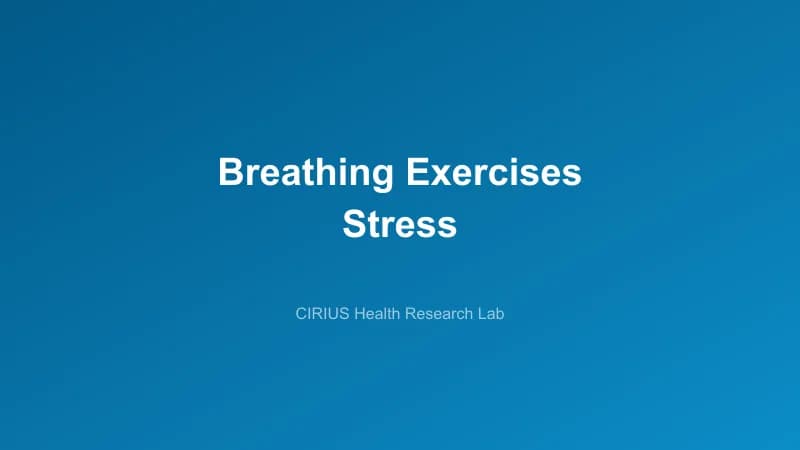 Breathing Exercises Stress