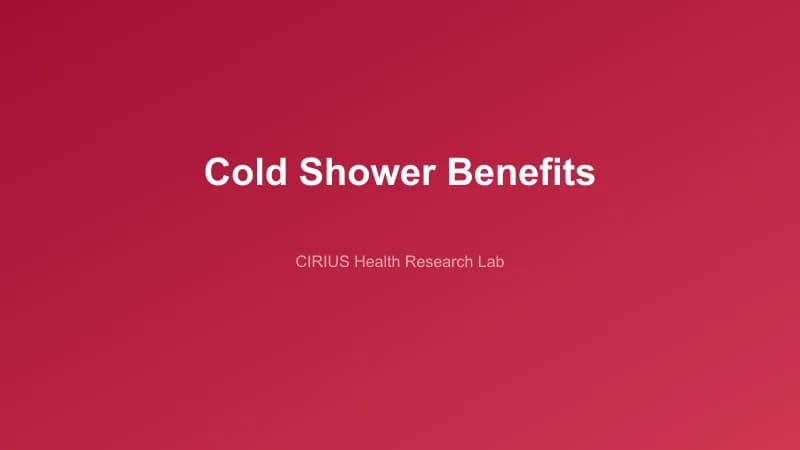 Cold Shower Benefits