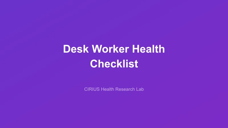 Desk Worker Health Checklist