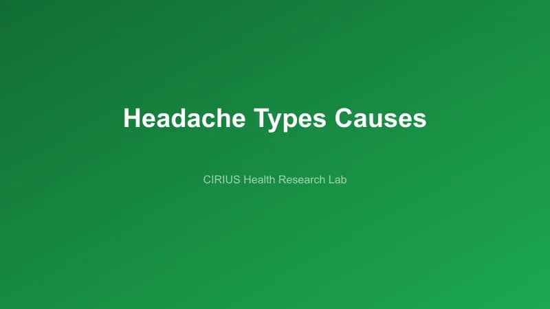 Headache Types Causes