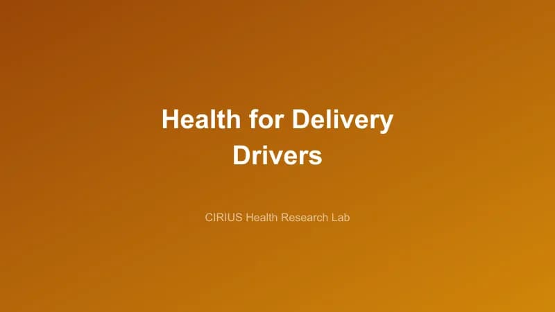 Health for Delivery Drivers