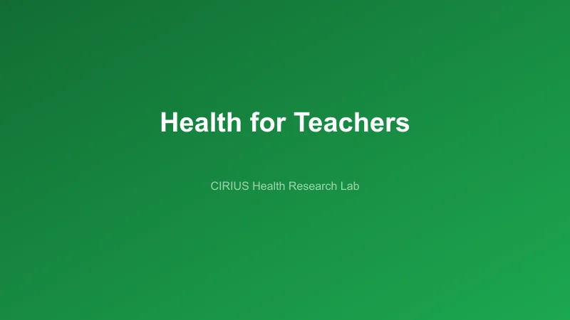 Health for Teachers