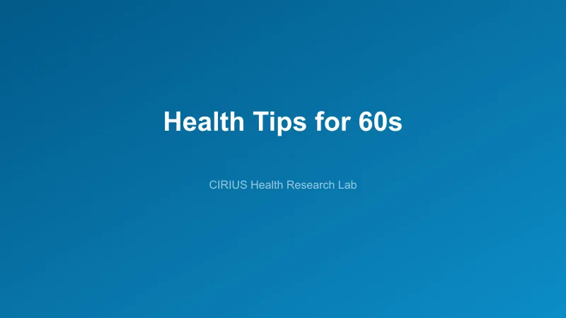Health Tips for 60s