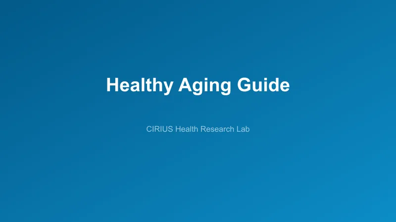 Healthy Aging Guide