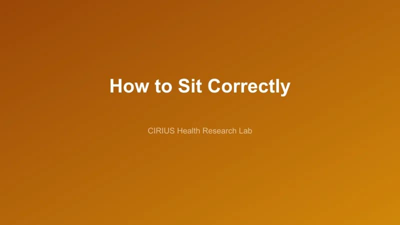 How to Sit Correctly