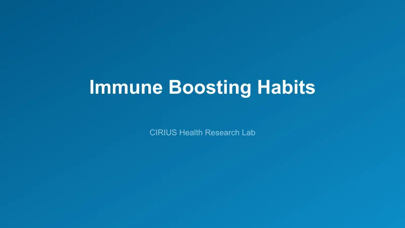 Immune Boosting Habits