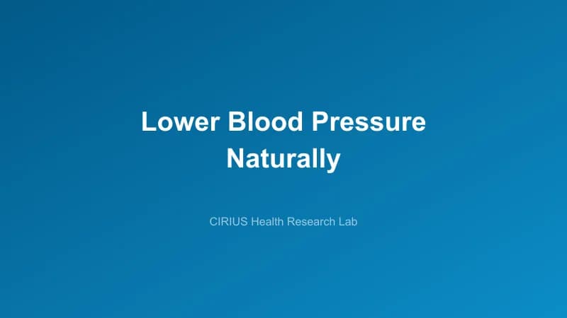 Lower Blood Pressure Naturally