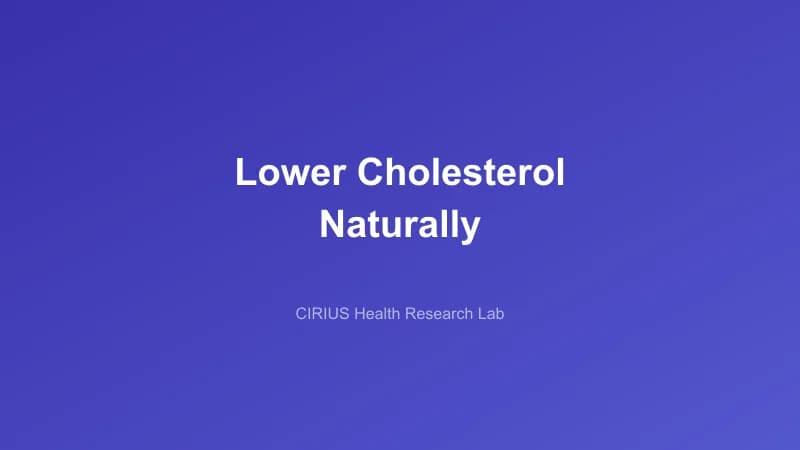 Lower Cholesterol Naturally