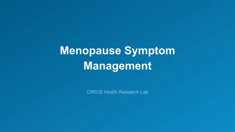 Menopause Symptom Management