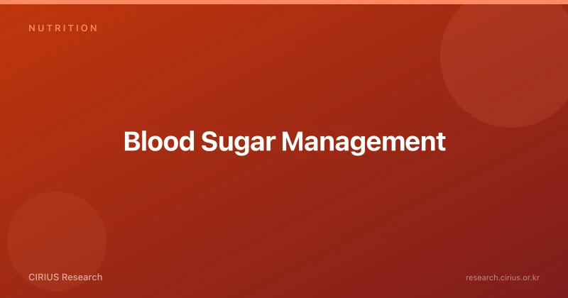 Blood Sugar Management