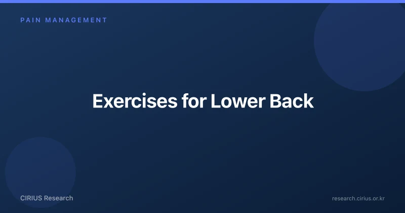 Exercises for Lower Back