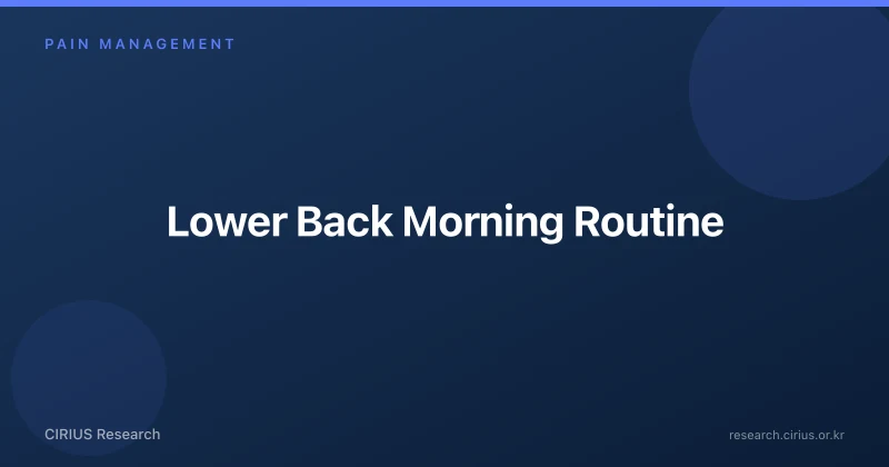 Lower Back Morning Routine