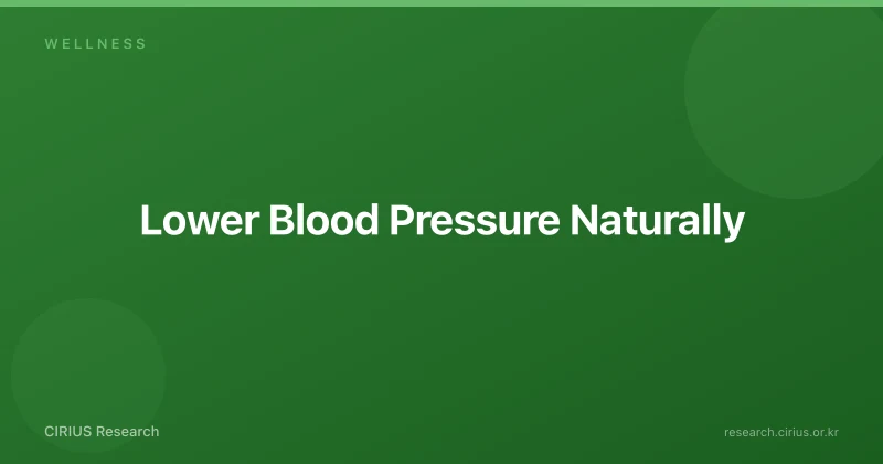 Lower Blood Pressure Naturally