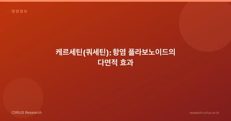 케르세틴(쿼세틴): 항염 플라보노이드의 다면적 효과