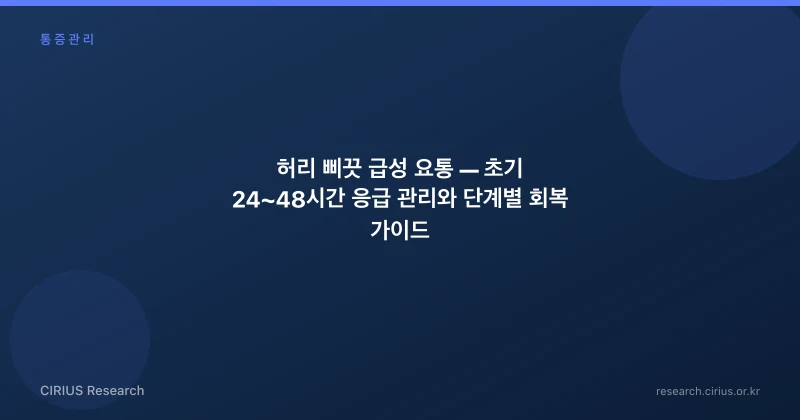 허리 삐끗 급성 요통 — 초기 24~48시간 응급 관리와 단계별 회복 가이드